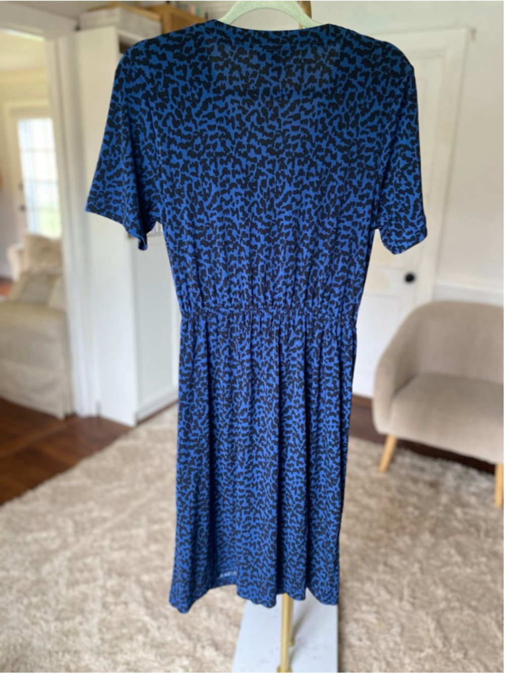 Banana Republic Leopard Wrap Dress Quiet Luxury Parisian Scandi Office Classic M - Picture 3 of 6